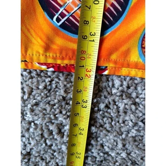 Vintage Koman Button Up Shirt Men's Size XL Tropical Graphic Orange Short Sleeve - Picture 6 of 7